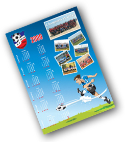 Projekt graficzny kalendarza dla druÂżyny piÂłkarskiej